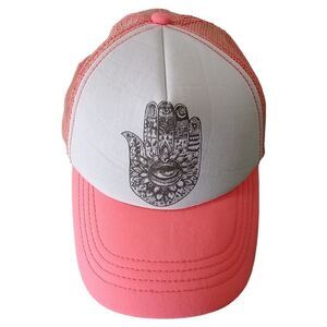 Billabong Women's Mesh Trucker Hat Hasma Hand Coral and White Adjustable